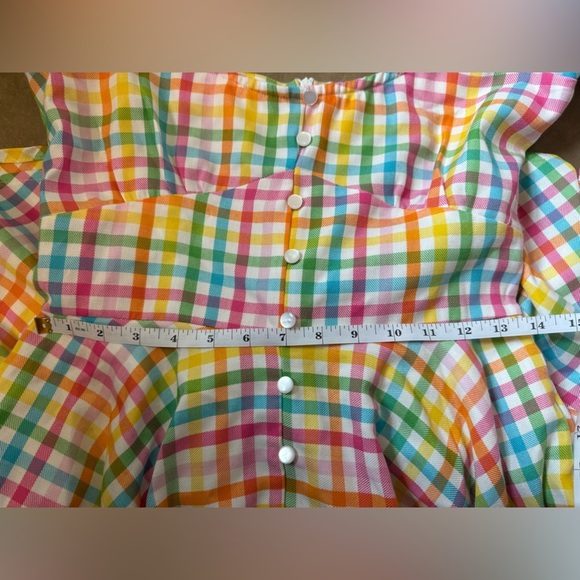 New ✨ Carmen’ Bright Check Vintage Dress - Picture 8 of 11